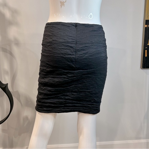 Sarah Pacini Stretch Krinkle Mini Pencil Skirt - Picture 7 of 9